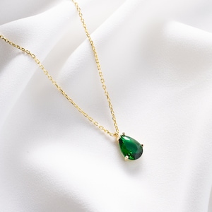 Emerald Green Birthstone Necklace, May Birthstone Necklace, Emerald Stone Necklace, May Birthstone Necklace, Best Friend Gift, Jewelry Gifts