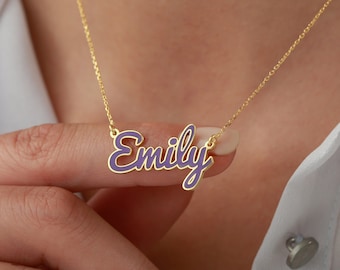 Personalisierte Kindernamen-Halskette, kundenspezifisches Kind-Mädchen-Geschenk, kleines Mädchen-Namenshalskette, Name Schmuck für Kinder, Kindertypenschild-Halsketten-Geschenk
