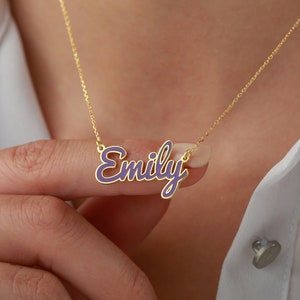 Collar con nombre de niño personalizado, regalo personalizado para niña, collar con nombre de niña, joyería con nombre para niños, collar con placa con nombre para niños, regalo