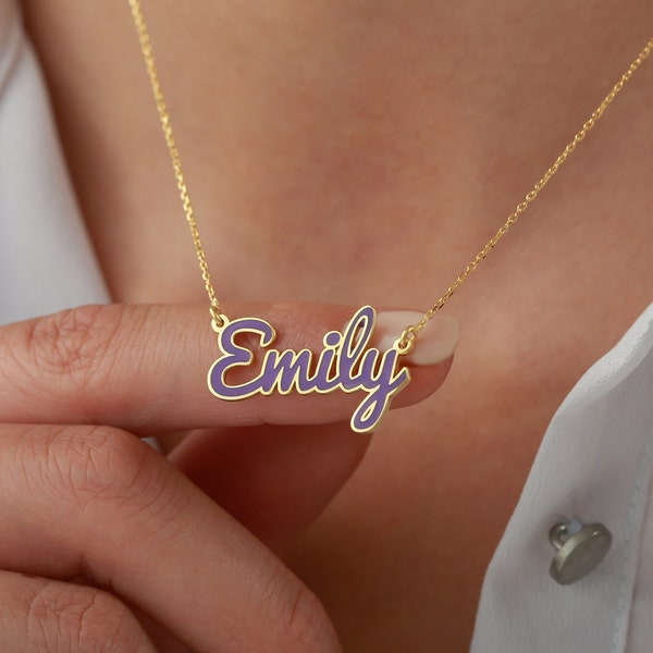 Personalized Child Name Necklace, Custom Child Girl Gift, Little Girl Name Necklace, Name Jewelry For Kids, Children Nameplate Necklace Gift