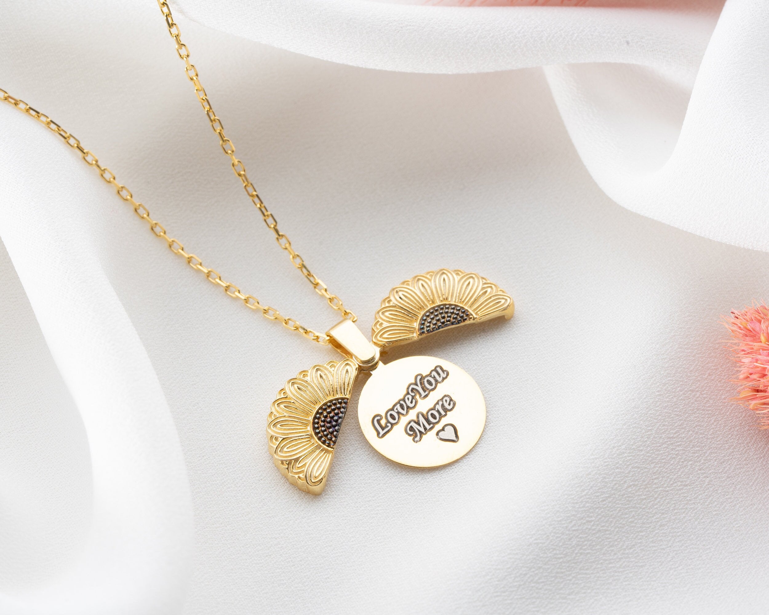 Sunflower Necklace for Women, Gift for Daughter, Mother Daughter Necklace, SunFlower Gift, Christmas Gift