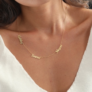 Multiple Name Necklace Family Name Necklace for Mom, 2 3 4 5 Name Necklace, Mom Gift, Christmas Gift