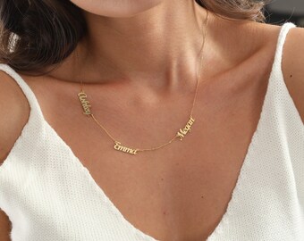 Multiple Name Necklace Family Name Necklace for Mom, 2 3 4 5 Name Necklace, Mom Gift, Christmas Gift
