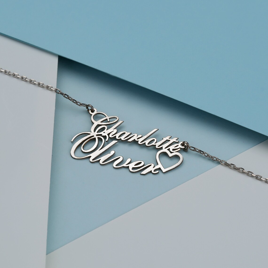 Personalized Double Names Necklace Two Names Necklace With Etsy
