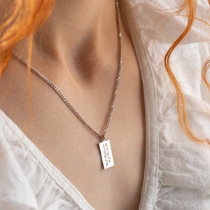 Custom GPS Coordinate Necklace Silver, Long Distance Gift for Boyfriend Girlfriend, Travel Necklace Moving Away Gifts for Him Her image 4