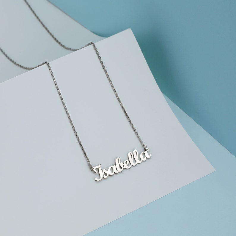 925K Silver Name Necklace, Personalized Name Necklace, Gifts For Her, Nameplate Necklace, Name Necklace for Girlfriend, Daughter Gift image 4