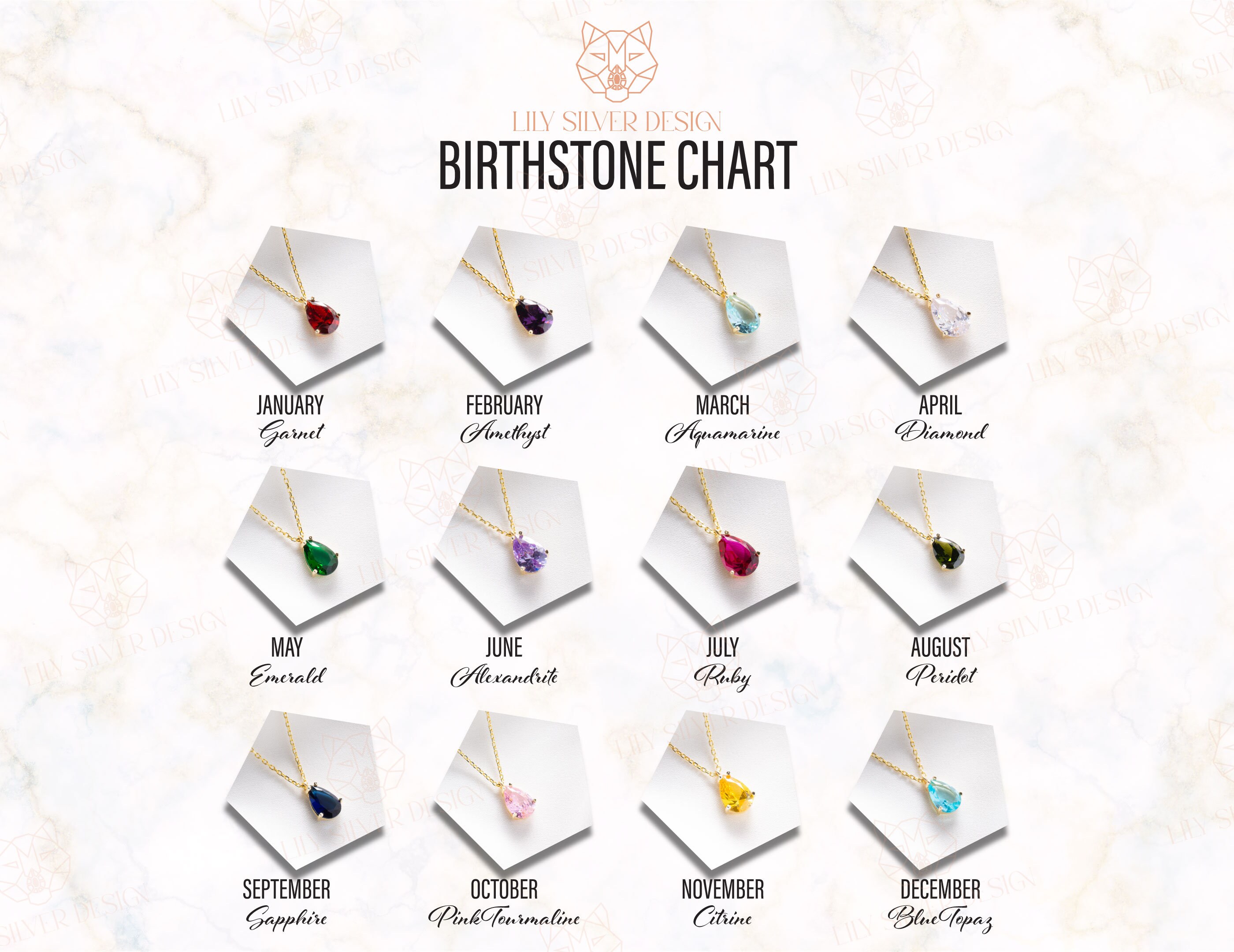 Birthstone Necklace With Name, Custom Nameplate Necklace, Birthstone ...