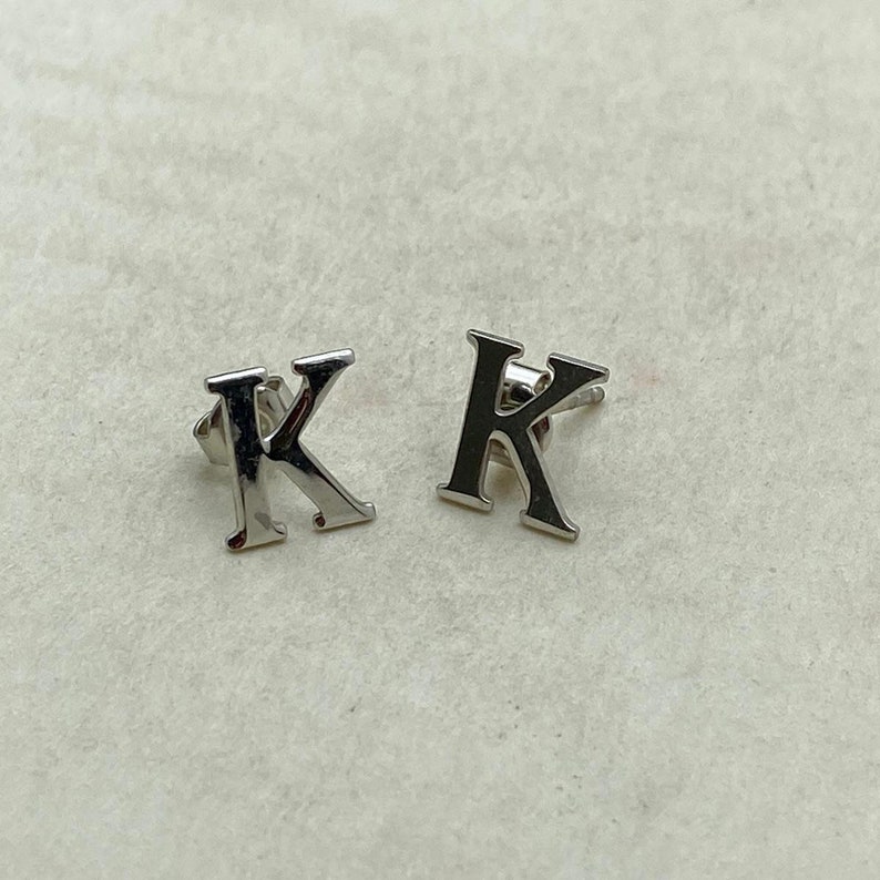 Customized Stud Number Earrings, Initial Earrings, Silver Initial Earrings, Angel Numbers, Birthday Gift, Gift for Her, Personalized Jewelry image 8