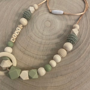 Breastfeeding or carrying necklace to personalize your eucalyptus green image 2