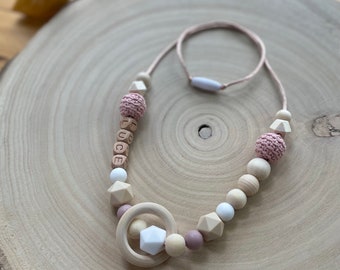 Breastfeeding or carrying necklace to personalize your powder pink