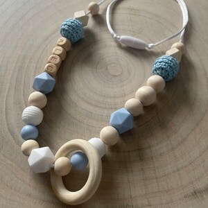Collar personalizado para lactancia o portabebés en azul celeste