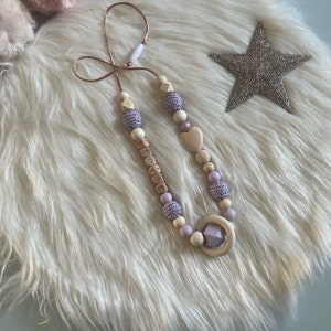 Personalized nursing or babywearing necklace in parma purple