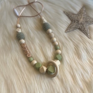 Breastfeeding or carrying necklace to personalize your eucalyptus green image 4