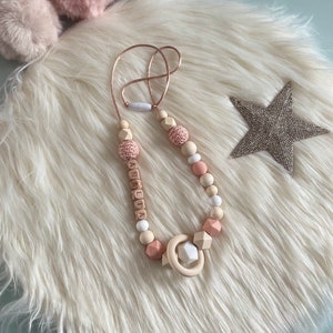 Collar de lactancia o portabebé personalizado en salmón y blanco