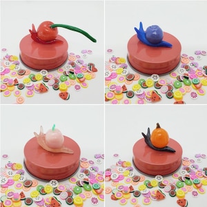 Decorative FRUIT & VEGGIE Snail Figurine (Multiple Options)