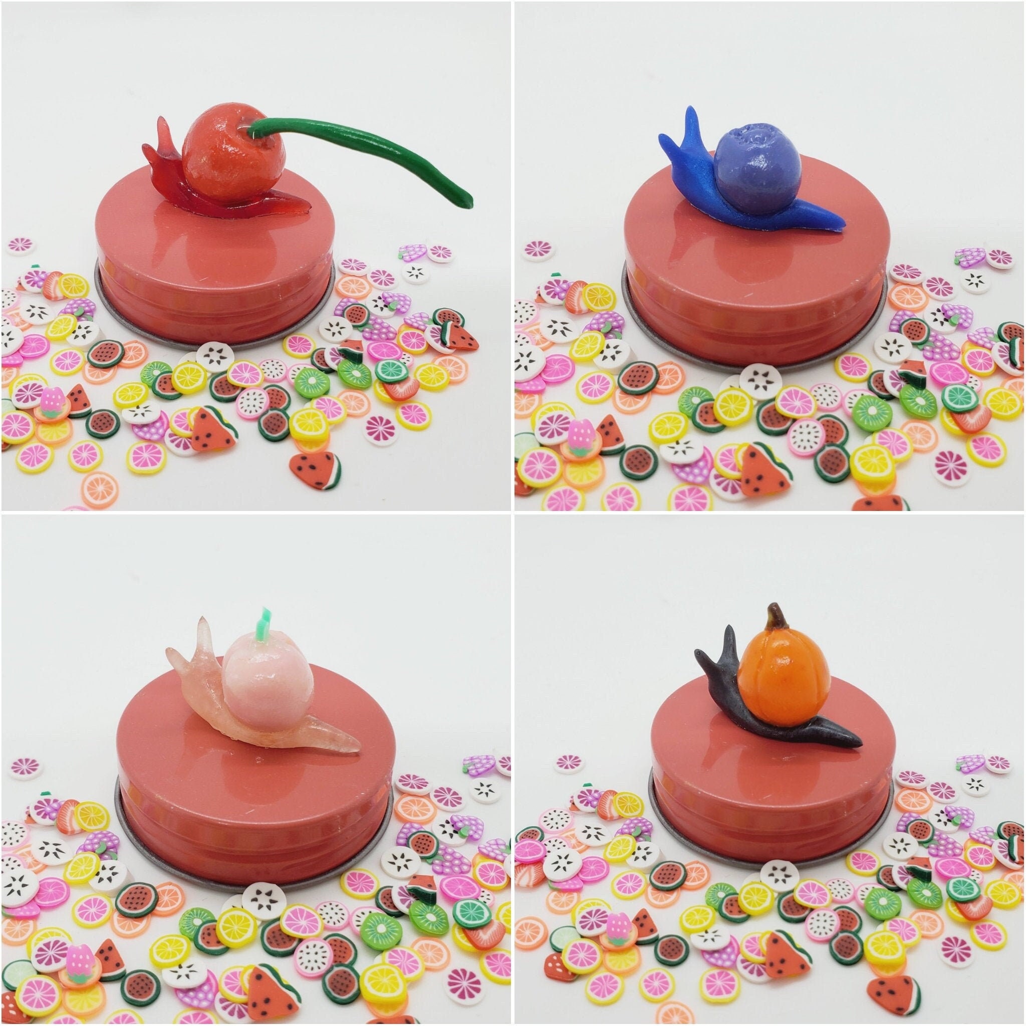 Decorative FRUIT & VEGGIE Snail Figurine (Multiple Options)