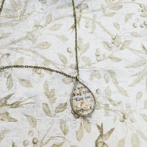Kiss Me | Vintage Romance Novel Pendant Collection | Perfect Valentine&#39;s Day Gift