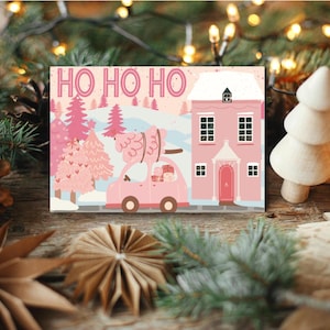 Ho Ho Ho - Ik droom van een roze kerst - kerstkaart
