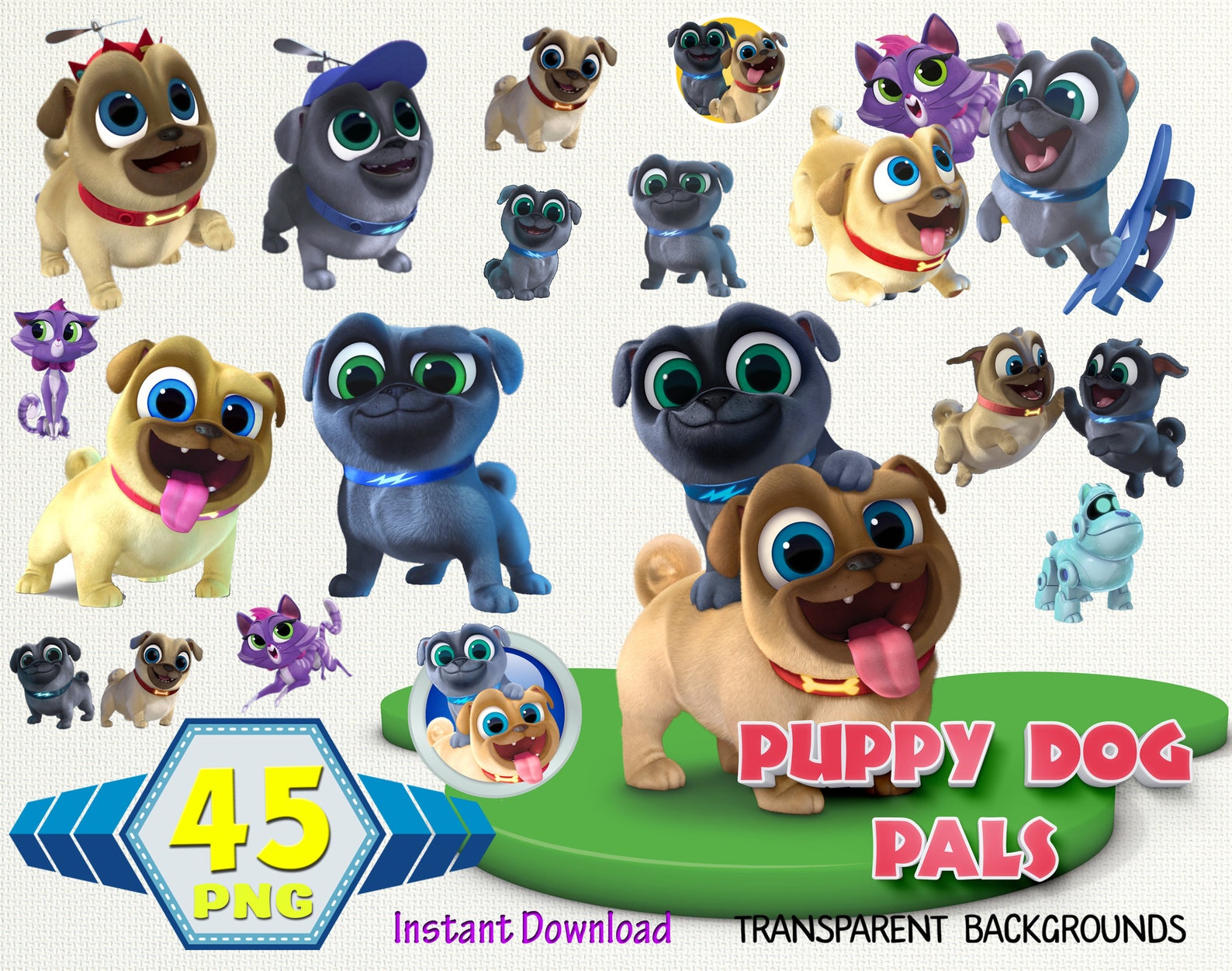 PUPPY DOG PALS clipart Puppy Dog Pals png Puppy Dog Pals | Etsy