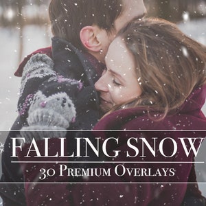 30 Snow Overlays, Falling Snow Overlays, Photoshop Overlays, Winter Overlays, Realistic Snow Overlays
