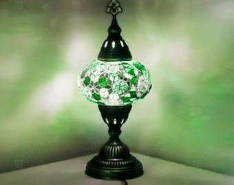 Turkish Lamp - Turkish Moroccan Mosaic Lamp Light - Handmade Glass Mosaic Table Lamp - Bedside Lamp - Free Bulb & Delivery