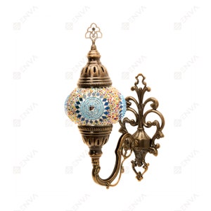 Lampe murale turque - Applique murale turque marocaine en mosaïque faite main - Ampoule LED gratuite