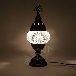 Handmade Turkish Mosaic Table Lamp - Turkish Lamp - - Free Bulb