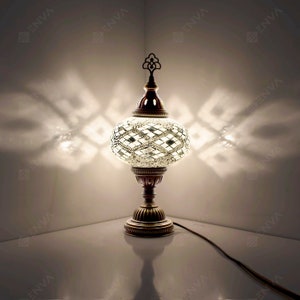 Turkish Lamp - Turkish Mosaic Table Bedside Lamp - Free LED Bulb