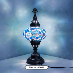 8 Style Turkish Lamp - Turkish Moroccan Mosaic Lamp Light - Handmade Glass Mosaic Table Lamp - Bedside Lamp - Free Bulb