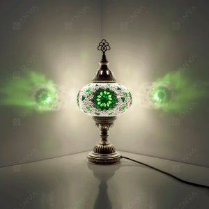 Turkish Lamp - Turkish Moroccan Mosaic Lamp Light - Handmade Glass Mosaic Table Lamp - Bedside Lamp - Free Bulb
