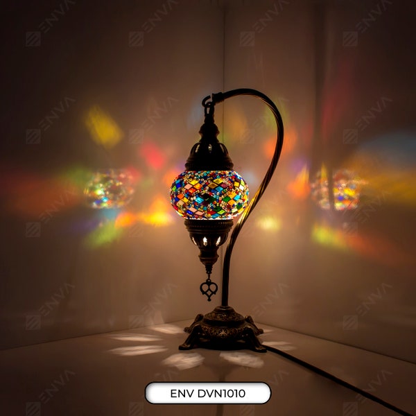 Turkish Moroccan Handmade Mosaic Glass Tiffany Lamp Desk Table Lamp Light -  Free LED Bulb & Delivery - 6 Style and Colour