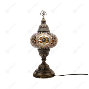 Turkish Lamp - Turkish Moroccan Mosaic Lamp Light - Handmade Glass Mosaic Table Lamp - Bedside Lamp - Free Bulb
