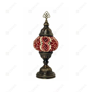 Turkish Moroccan Style Mosaic Lamp - Handmade Desk Bedside Table Lamp light - Free LED Bulb