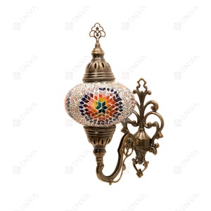Lampe murale turque - Applique murale turque marocaine en mosaïque faite main - Ampoule LED gratuite