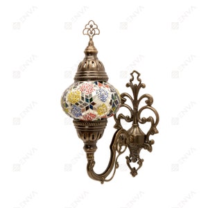 Lampe murale turque - Applique murale turque marocaine en mosaïque faite main - Ampoule LED gratuite
