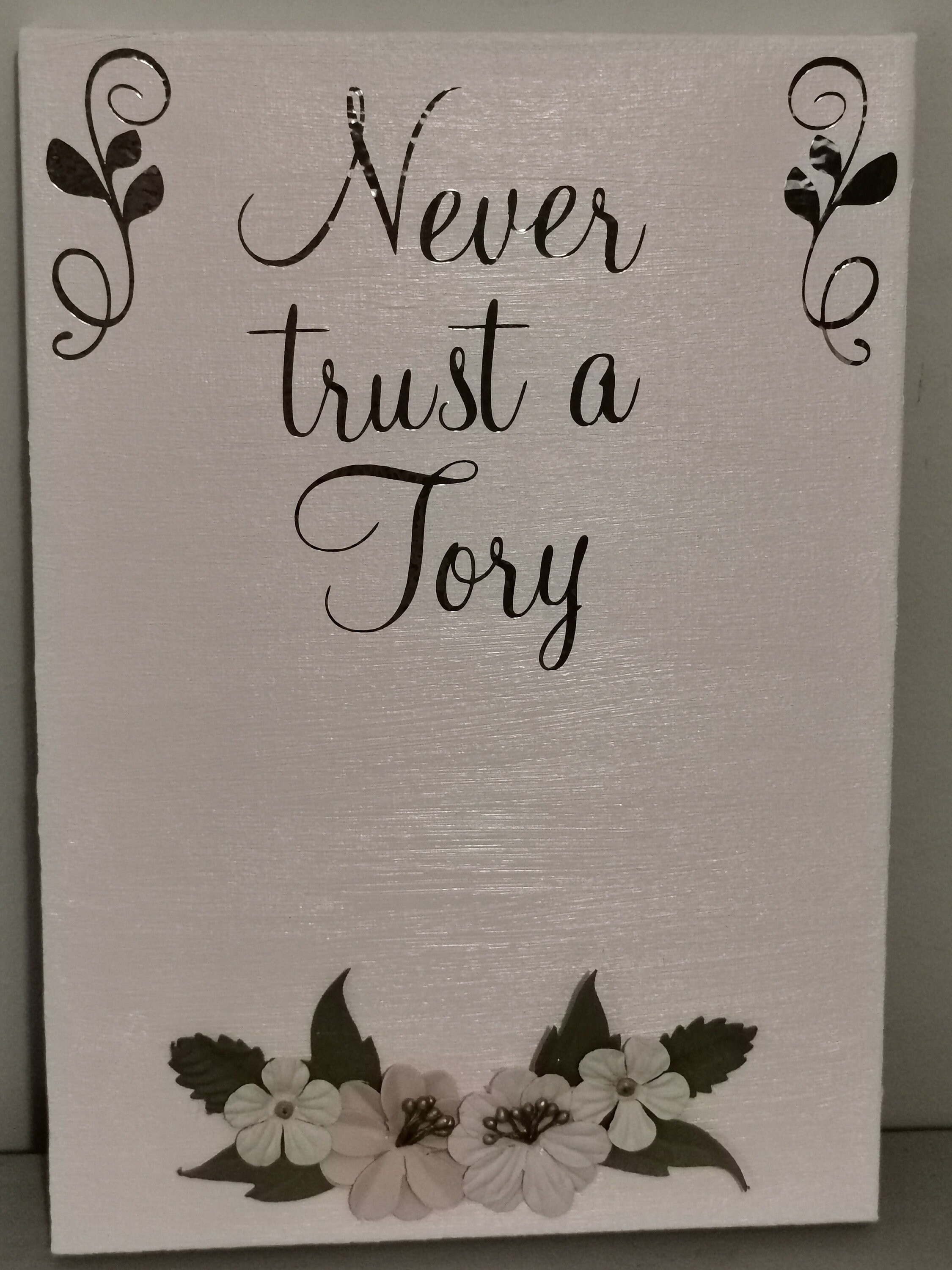 Never trust a Tory wall canvas. Wall sign. Etsy