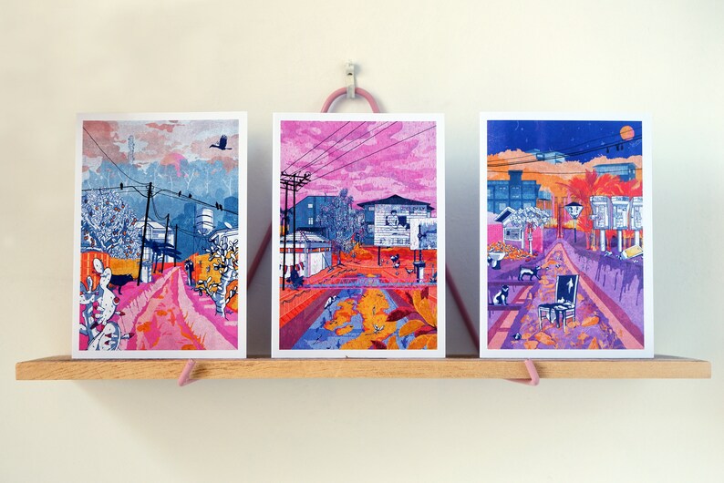 GREETINGS CARDS Pack of 3 Malaysian Landscapes A6 Hand Etsy