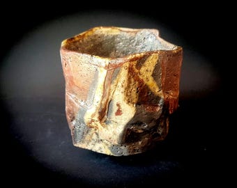 Teabowl yunomi, kurinuki, raku firing.