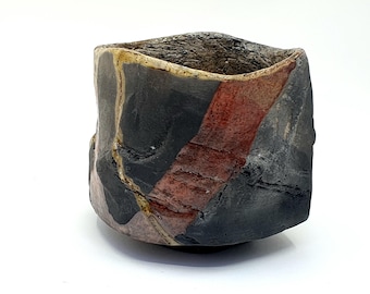 Teabowl yunomi, kurinuki, raku firing.