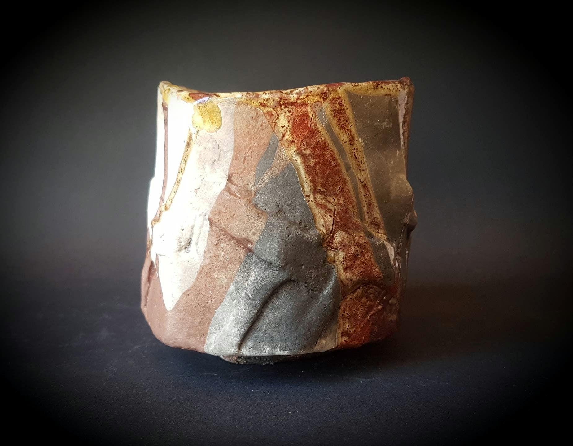 Teabowl yunomi, kurinuki, raku firing.