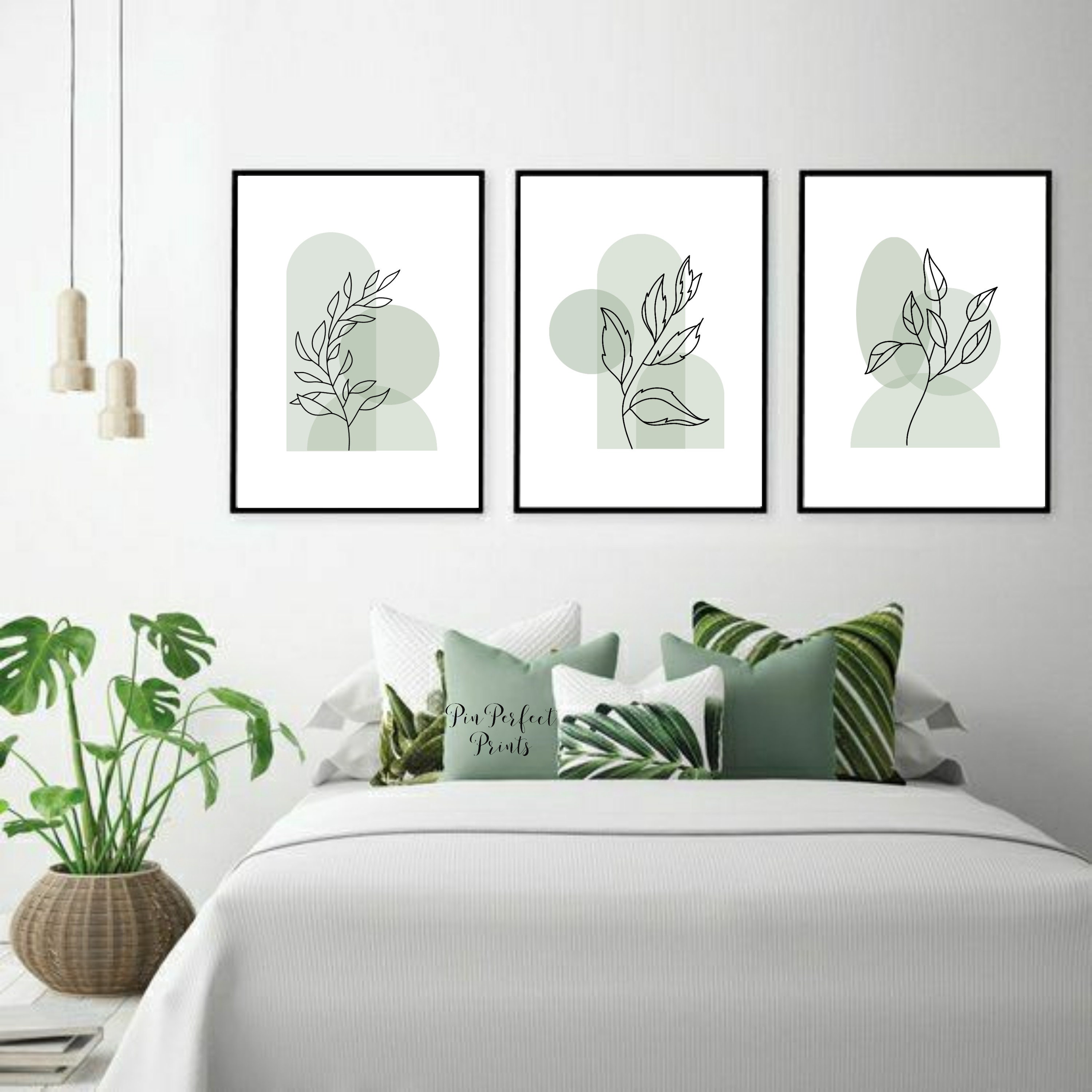 Neutral Wall Decor, Instant Download Prints, Leaf Art Prints, Set of 3