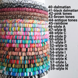 Full Of Colour Name Bracelet, Custom Bead Bracelet, Heishi Bracelet, Custom Gifts image 9