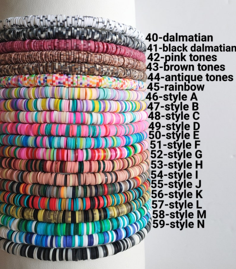 Full Of Colour Name Bracelet, Custom Bead Bracelet, Heishi Bracelet, Custom Gifts zdjęcie 9