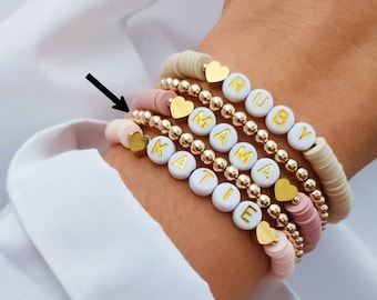 Gold Beaded Bracelets, Name Bracelets, *14 K Gold Plated Beads* Long Lasting Colour* Allergy Prevention