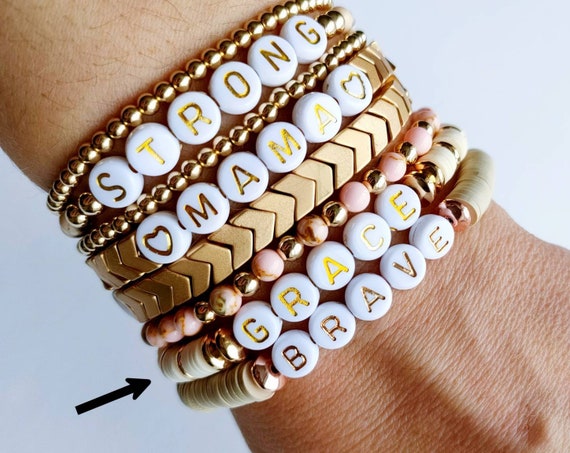 Personalised Name Bead Bracelet Beaded Bracelet Beaded Name