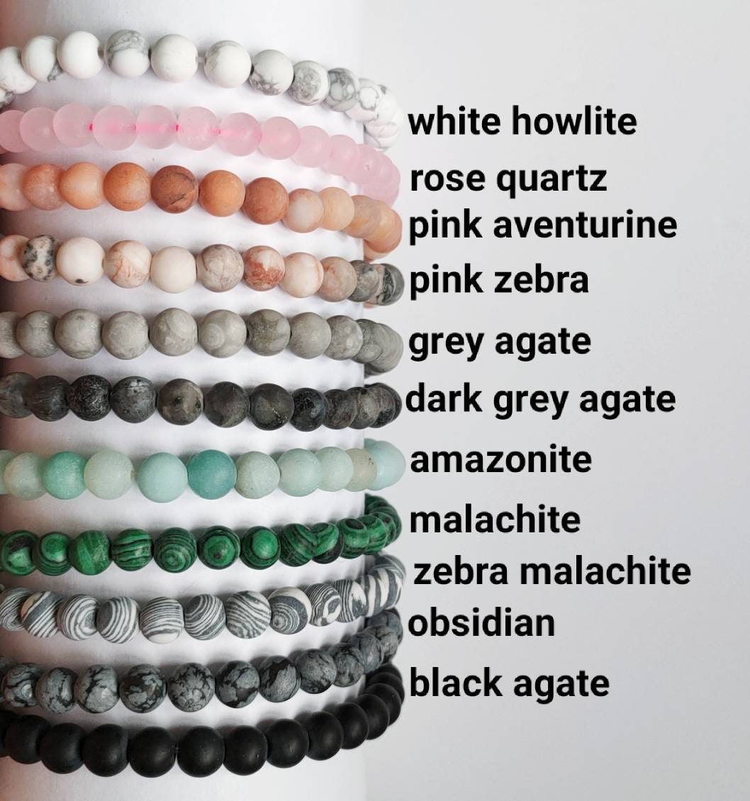 Custom Name Bracelet- Original Black Beads (White font)