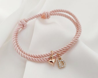 Personalisierte Pave Anfangsbuchstaben Armband, Anfang Herz verstellbare Armband, personalisierte Schmuck, kundenspezifische Geschenke für sie
