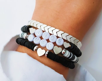 Silver Arrow Beaded Bracelet, Bead Bracelet, Women's Bracelet, Personalized Jewelry, Stack Bracelet