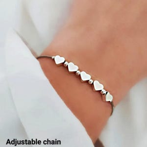 20th/30th/40th/50th/60th/70th Birthday Heart Bracelet Gifts, 50th Silver/Gold Bracelet Birthday Jewelry Gift For Women Her Friends Mum image 6