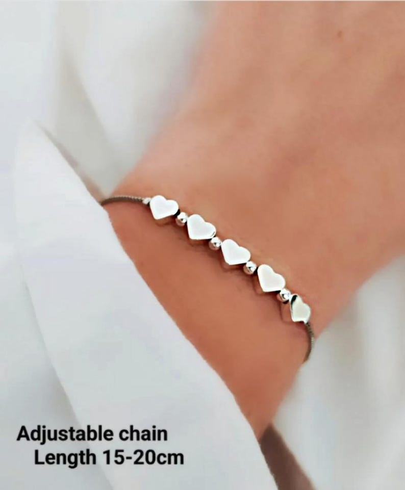 20th/30th/40th/50th/60th/70th Birthday Heart Bracelet Gifts, 50th Silver/Gold Bracelet Birthday Jewelry Gift For Women Her Friends Mum image 6